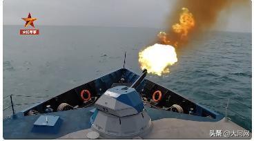 股涨柜 南海多型舰艇，实弹射击